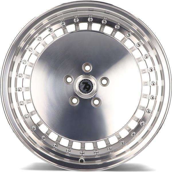 Seventy9 SV-G 15" 7J ET30 4x100 Silver Front Polished Lip Polished - obrazek 3