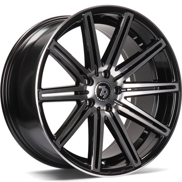Seventy9 SV-M 19" 8.5J ET35 5x112 Black Front Polished