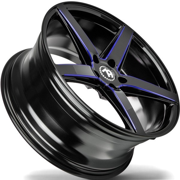 Seventy9 SV-N 19" 8.5J ET30 5x120 Black Glossy Milled Blue - obrazek 8