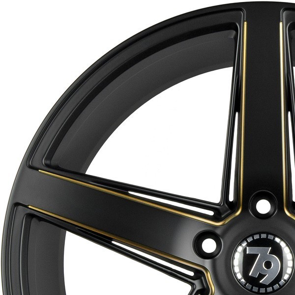 Seventy9 SV-N 19" 8.5J ET30 5x120 Black Glossy Milled Gold - obrazek 10