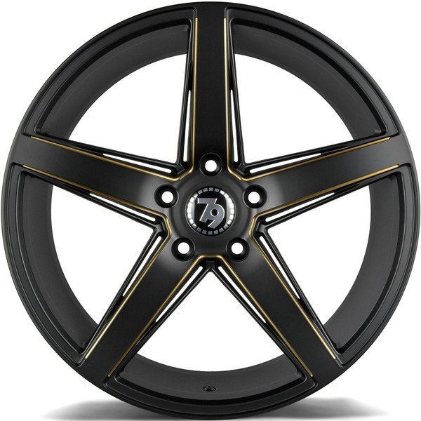 Seventy9 SV-N 19" 8.5J ET30 5x120 Black Glossy Milled Gold - obrazek 3