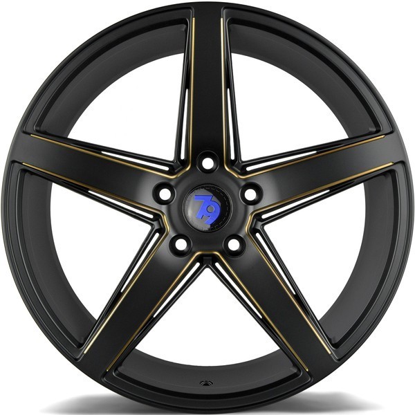 Seventy9 SV-N 19" 8.5J ET30 5x120 Black Glossy Milled Gold - obrazek 4