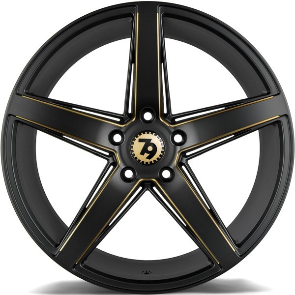 Seventy9 SV-N 19" 8.5J ET30 5x120 Black Glossy Milled Gold - obrazek 5