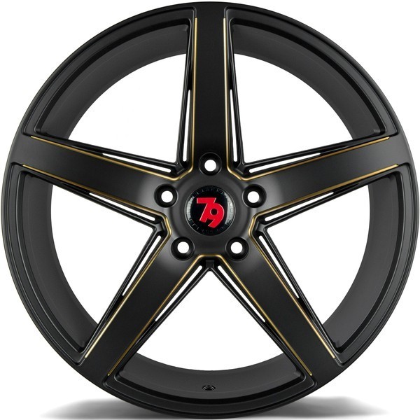 Seventy9 SV-N 19" 8.5J ET30 5x120 Black Glossy Milled Gold - obrazek 6