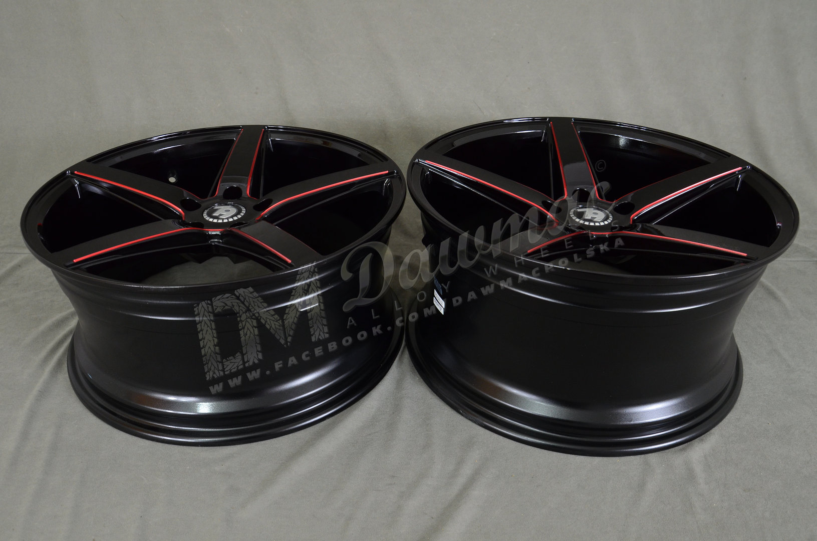 Seventy9 SV-N 19" 8.5J ET30 + 9.5J ET35 5x120 Black Glossy Milled Red - obrazek 7