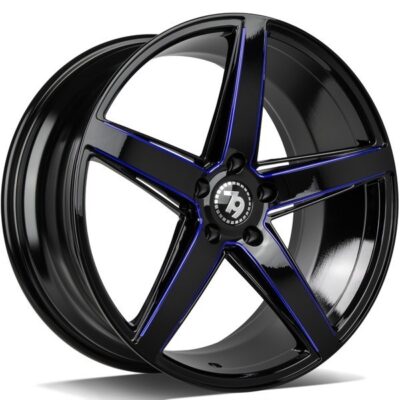Seventy9 SV-N 19" 8.5J ET35 5x112 Black Glossy Milled Blue
