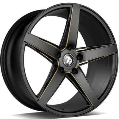 Seventy9 SV-N 19" 8.5J ET35 5x112 Black Glossy Milled Gold