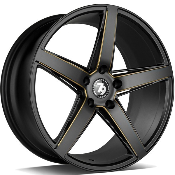 Seventy9 SV-N 19" 8.5J ET35 5x112 Black Glossy Milled Gold