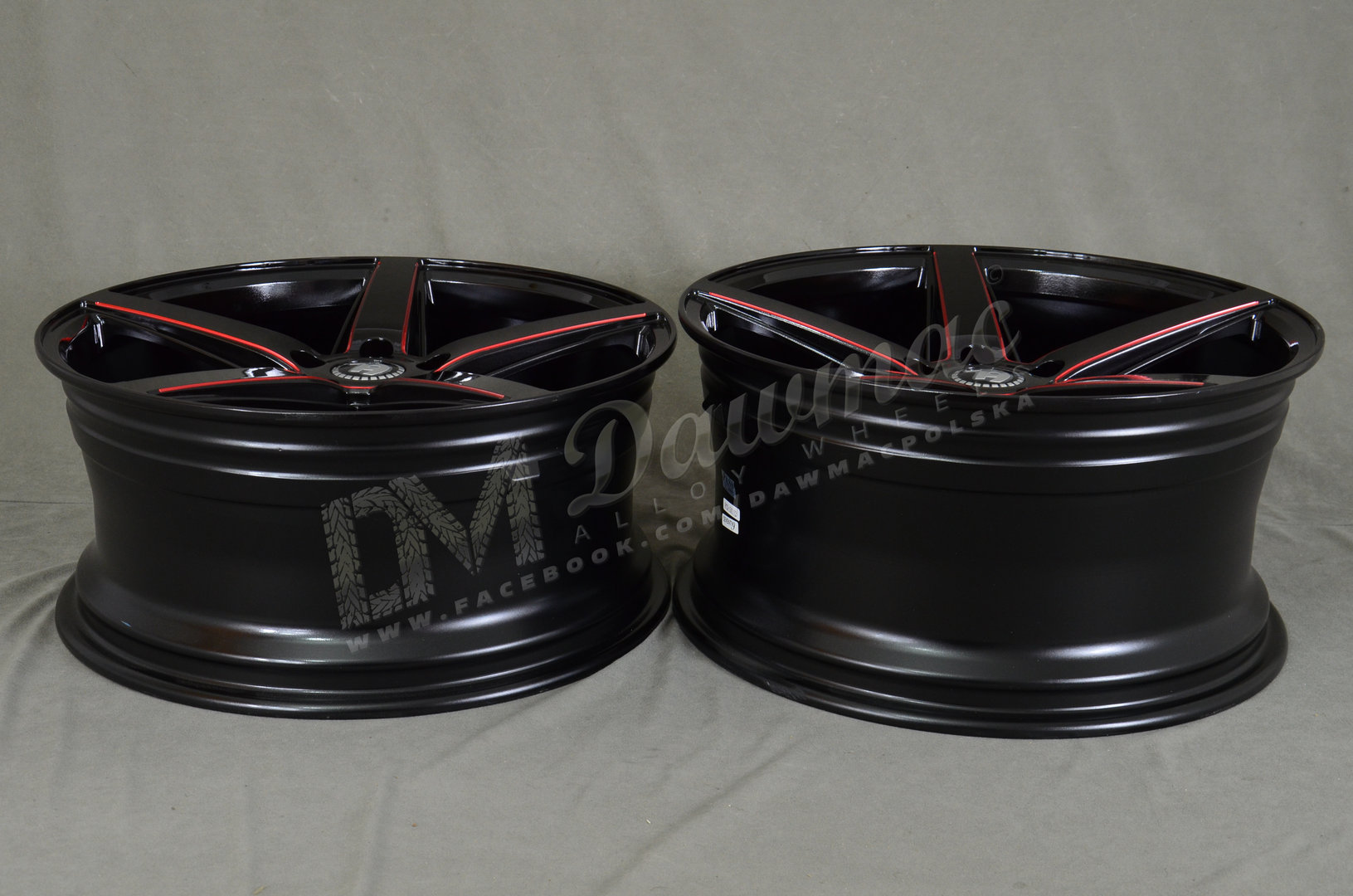 Seventy9 SV-N 19" 8.5J ET35 5x112 Black Glossy Milled Red - obrazek 8