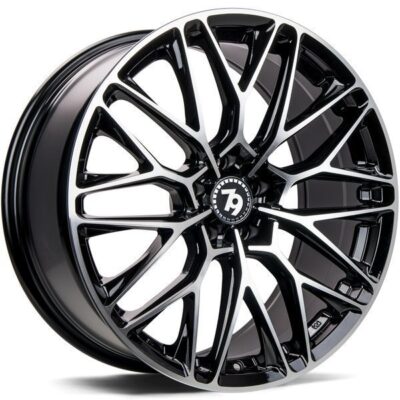 Seventy9 SV-P 18" 8J ET35 5x112 Black Front Polished