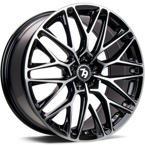 Seventy9 SV-P 19" 8.5J ET30 5x120 Black Front Polished