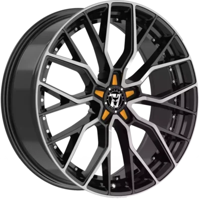 Wolfrace 71 Munich GTR 19" 8,5J ET40 5x120 Gloss Raven Black Polished Orange