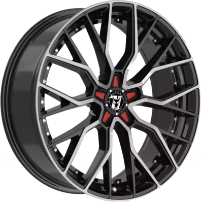 Wolfrace 71 Munich GTR 19" 8,5J ET40 5x120 Gloss Raven Black Polished Red