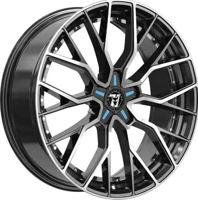 Wolfrace 71 Munich GTR 20" 8,5J ET45 5x112 Gloss Raven Black Polished + Custom