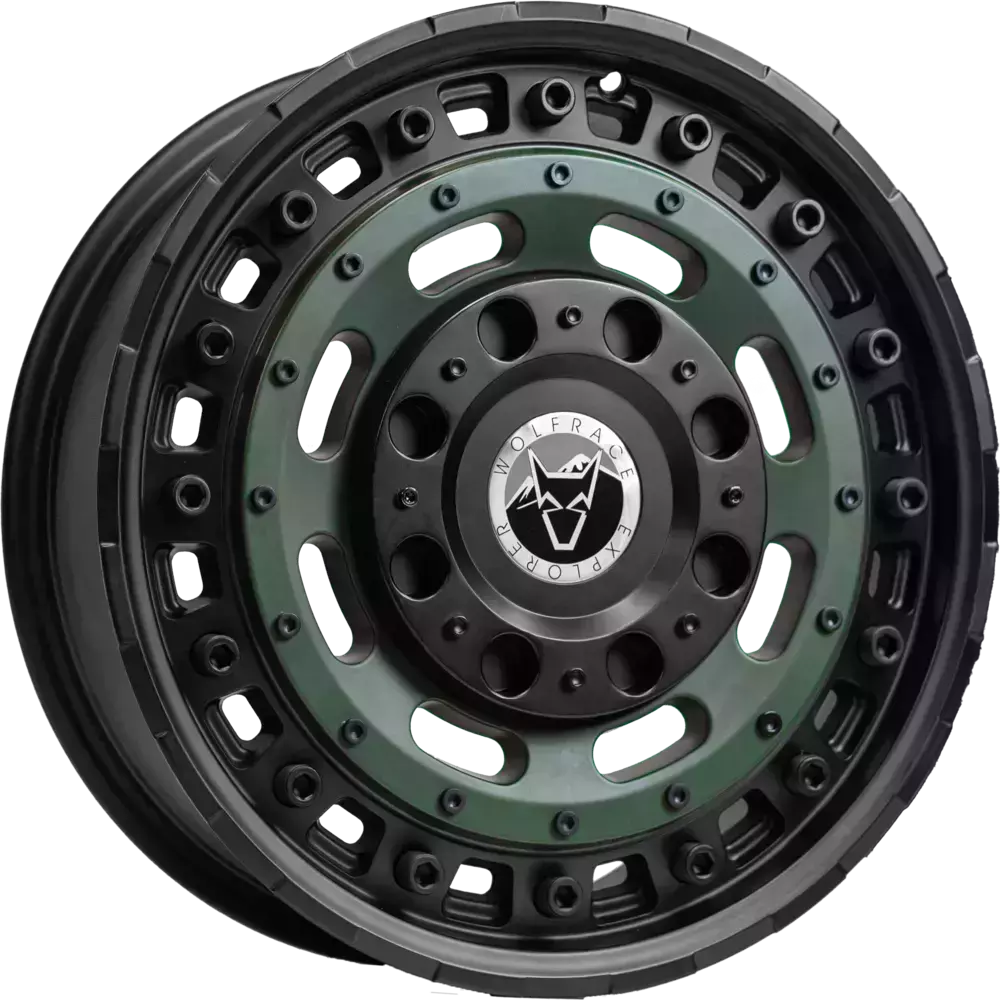 Wolfrace Explorer Slotmag 17" 8J ET40 6x120 Matt Black Matt Green