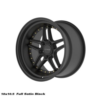 STROM DS-05 18" 10.5J Full Satin Black w/ Black Rivets