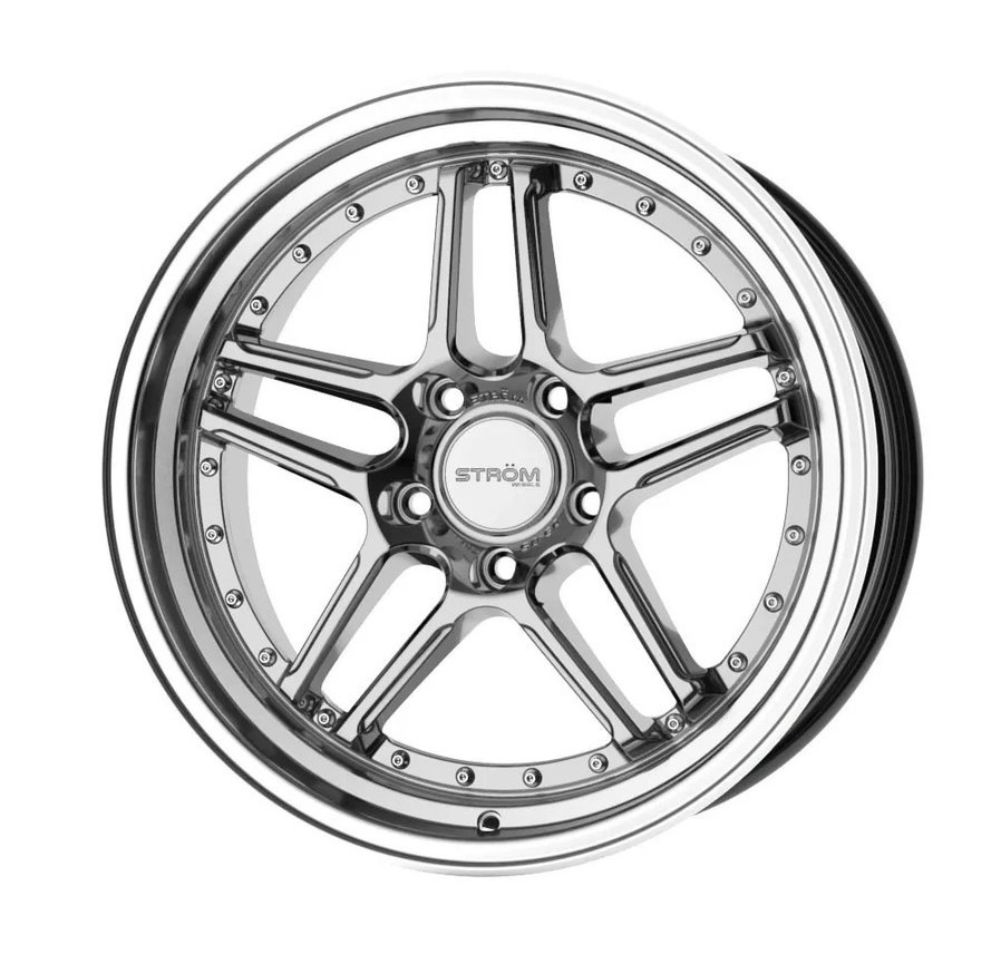 Strom DS-05 17" 9.5J ET15 5x114.3 Hyper Black Machined Dish