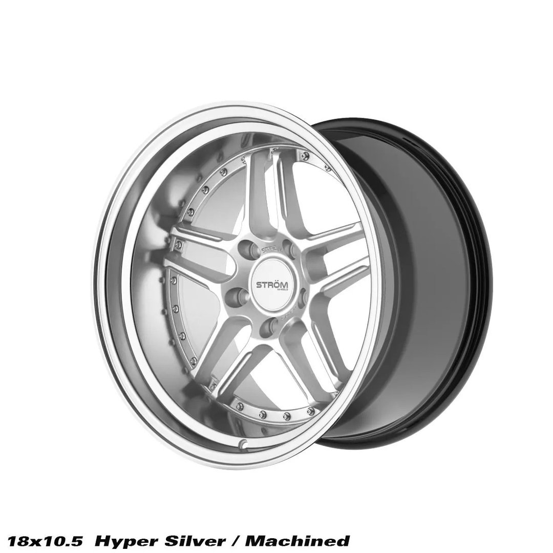 Strom DS-05 18" 10.5J ET10 5x114.3 Hyper Silver Machined Dish - obrazek 2
