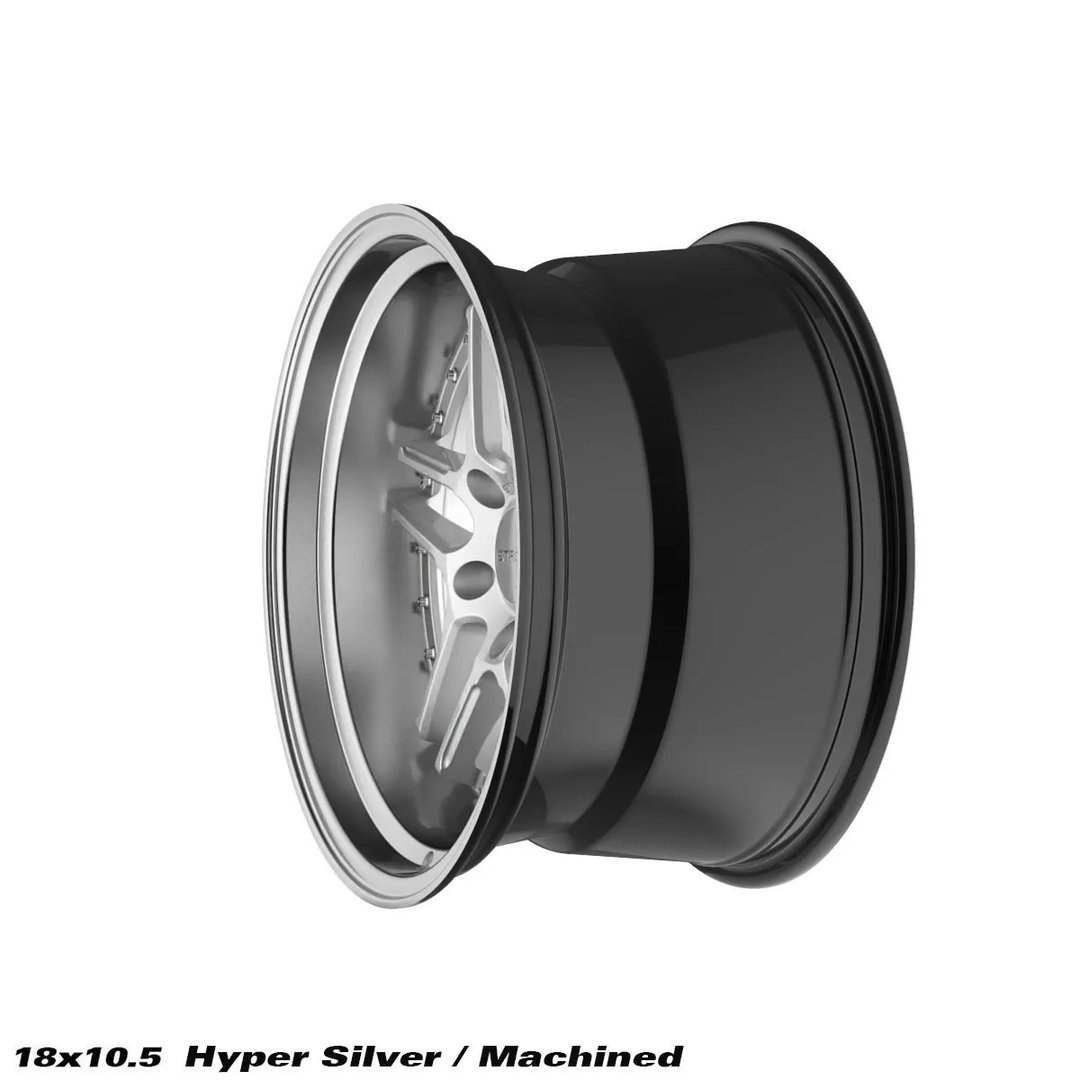 Strom DS-05 18" 10.5J ET10 5x114.3 Hyper Silver Machined Dish - obrazek 3