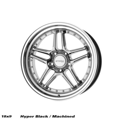 Strom DS-05 18" 9J ET33 + 10.5J ET10 5x114.3 Hyper Black Machined Dish