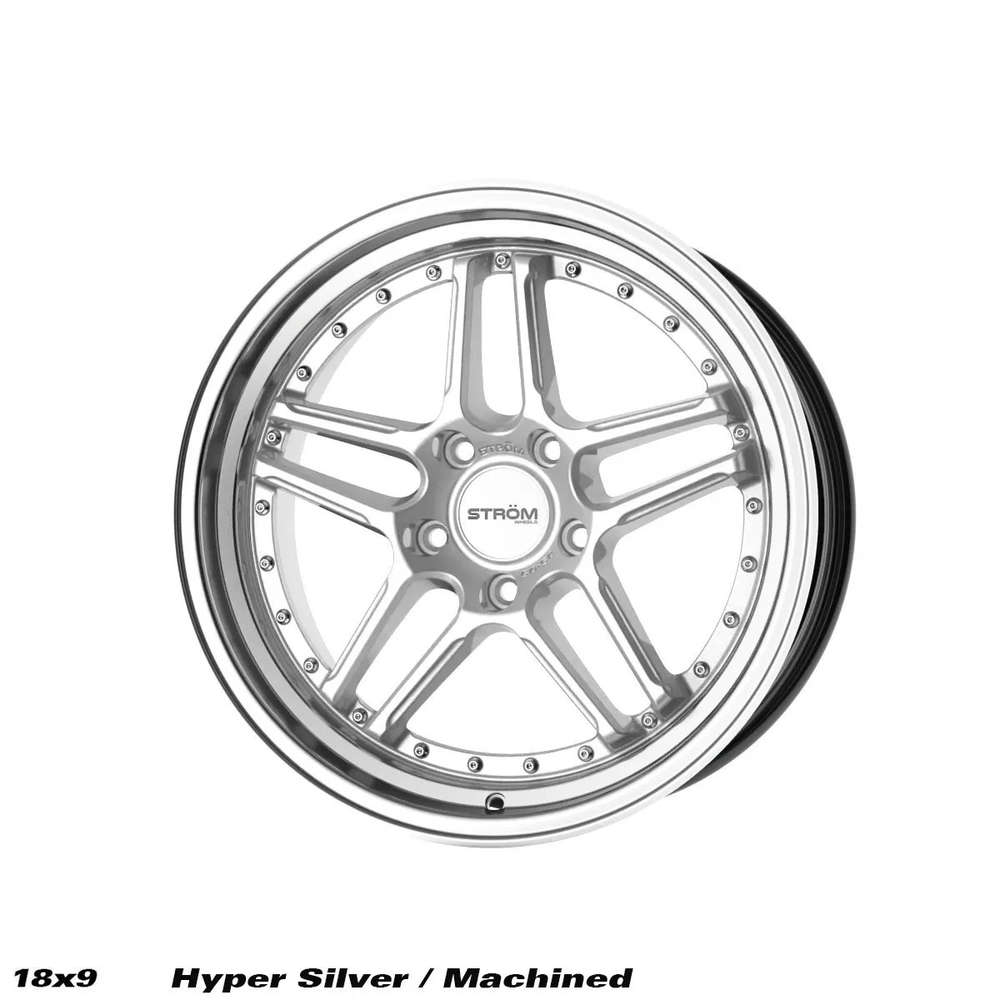Strom DS-05 18" 9J ET33 5x114.3 Hyper Silver Machined Dish