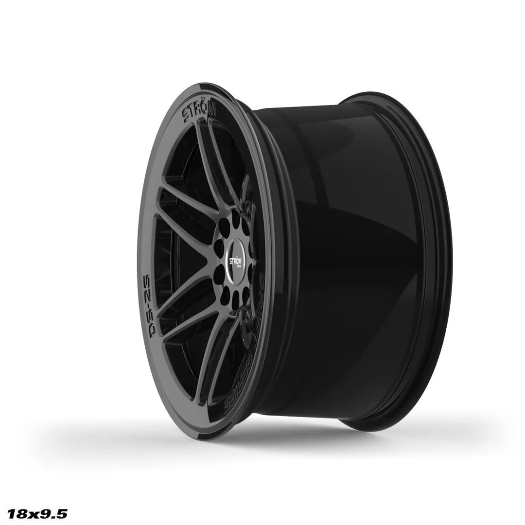 Strom DS-25 18" 9.5J ET35 + 10.5J ET30 5x114.3/5x120 Gloss Black - obrazek 3