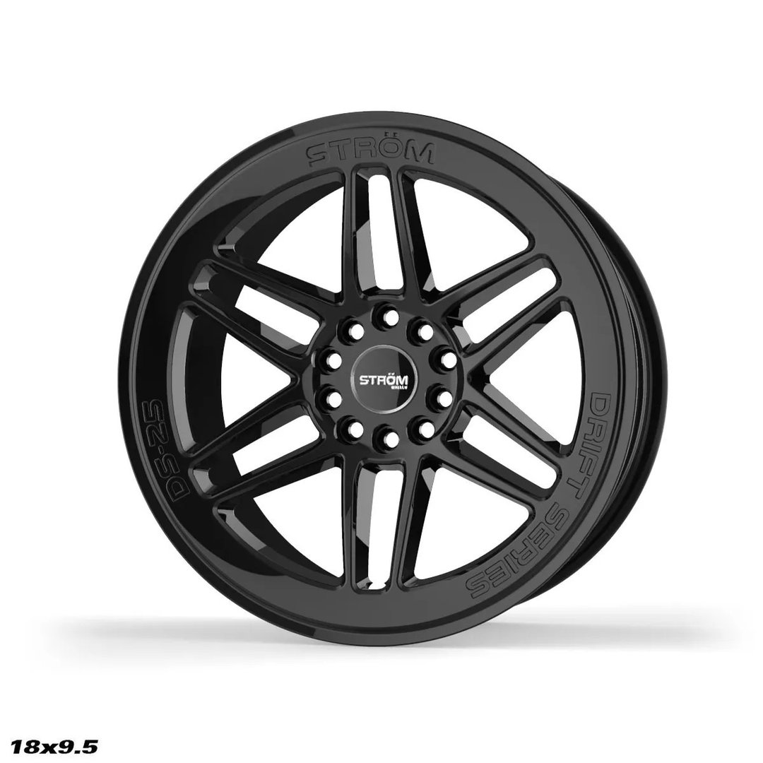 Strom DS-25 18" 9.5J ET35 + 10.5J ET30 5x114.3/5x120 Gloss Black - obrazek 4