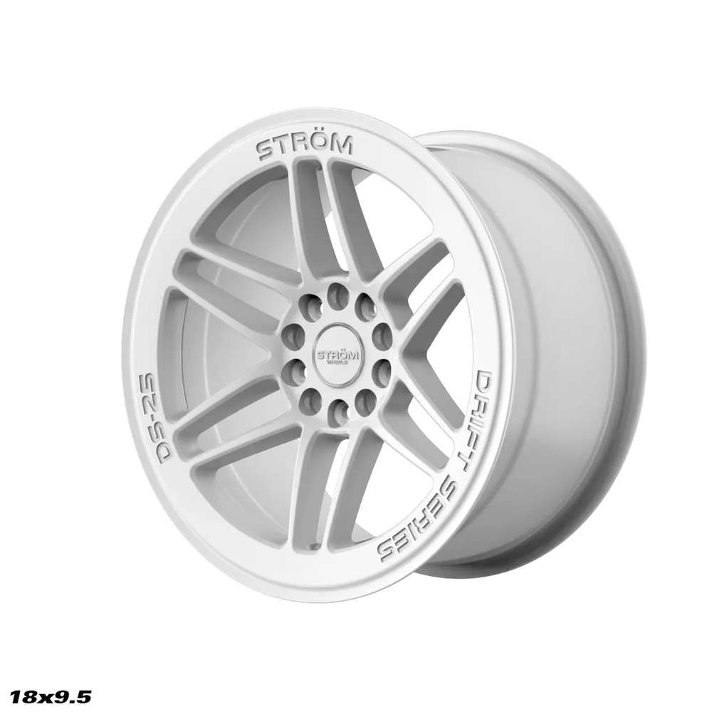 Strom DS-25 18" 9.5J ET35 + 10.5J ET30 5x114.3/5x120 Gloss White