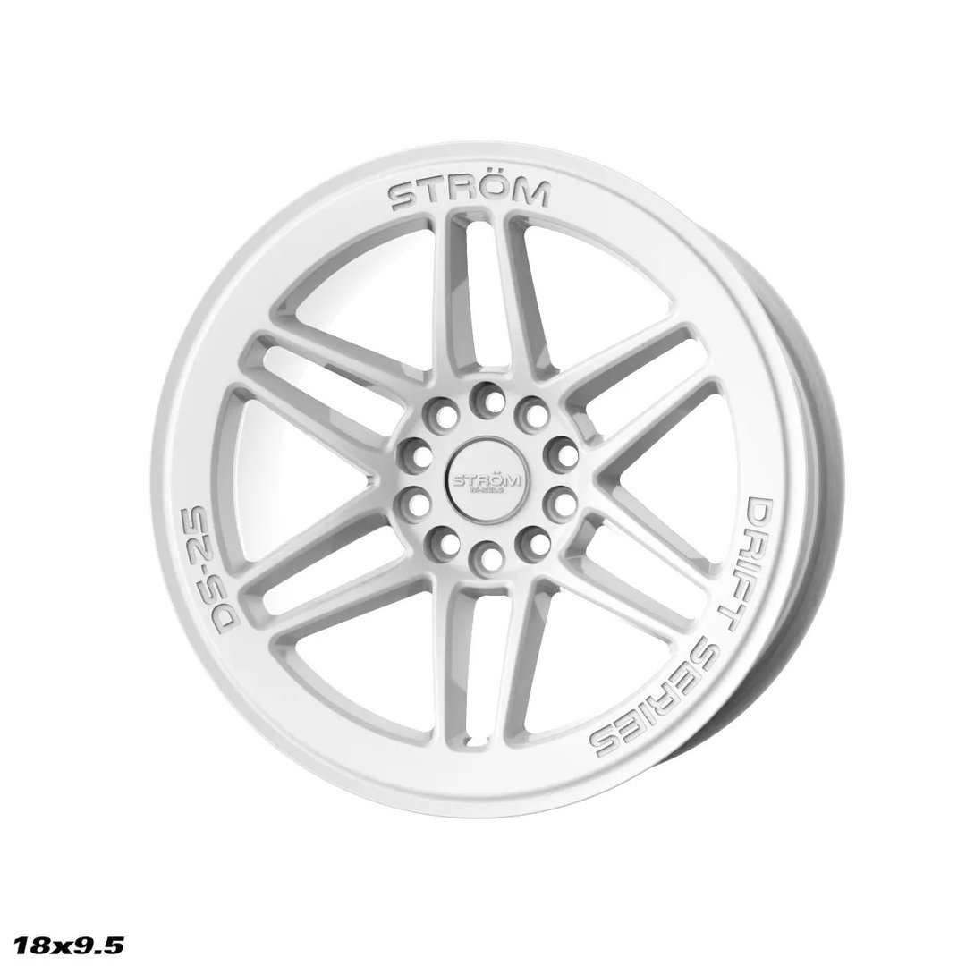 Strom DS-25 18" 9.5J ET35 + 10.5J ET30 5x114.3/5x120 Gloss White - obrazek 4