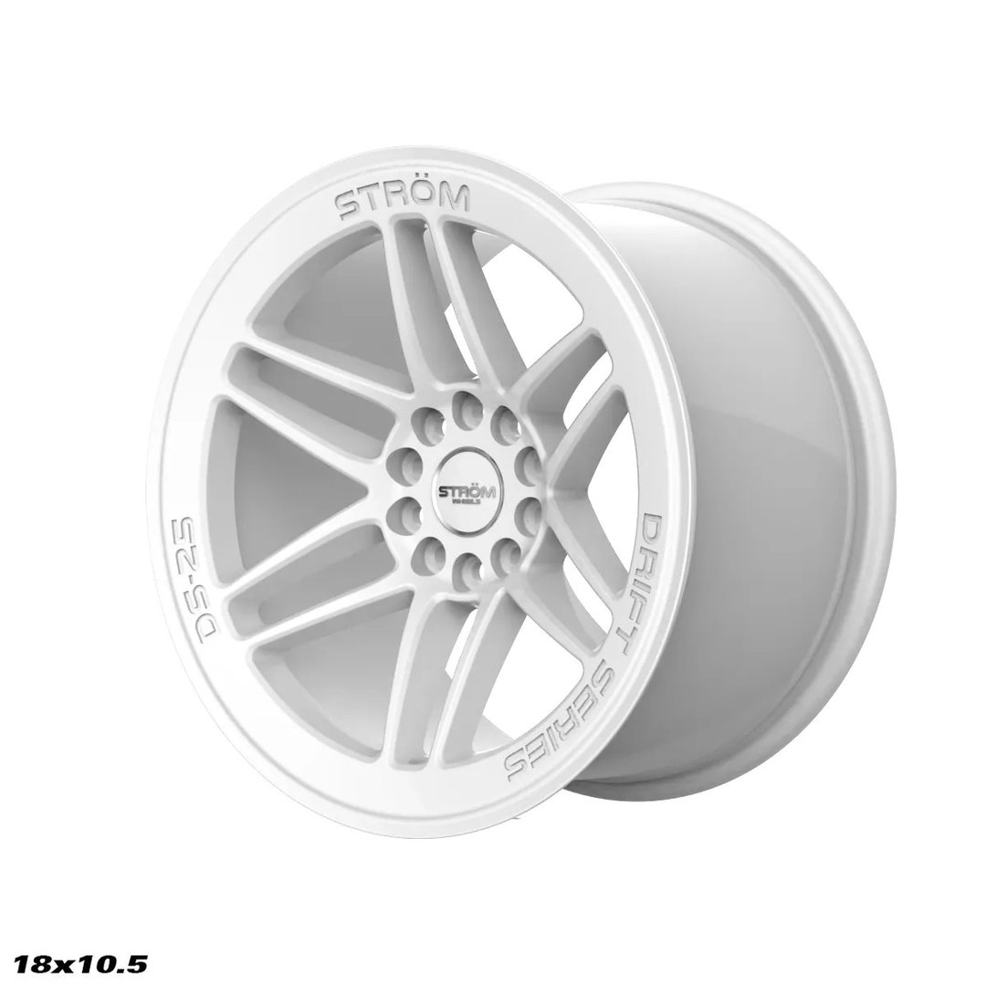 Strom DS-25 18" 9.5J ET35 + 10.5J ET30 5x114.3/5x120 Gloss White - obrazek 5