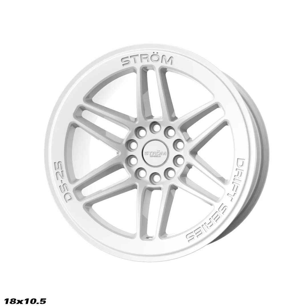 Strom DS-25 18" 9.5J ET35 + 10.5J ET30 5x114.3/5x120 Gloss White - obrazek 7