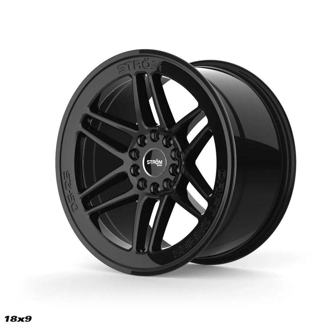Strom DS-25 18" 9J ET33 + 10.5J ET30 5x114.3/5x120 Gloss Black - obrazek 2