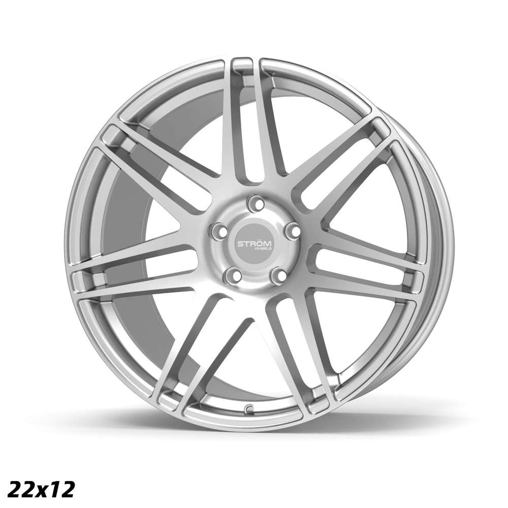 Strom STR3 22" 10,5J ET40 + 12J ET35 5x120 Quartz Silver