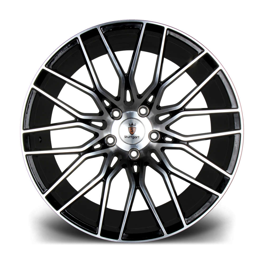 Stuttgart ST8 20" 8,5J ET35 + 10J ET42 5x112 Black Polished