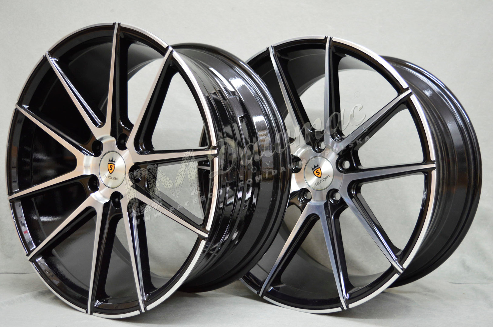 Stuttgart ST9 20" 8,5J ET15-45 + 10J ET15-45 BLANK Black Polished - obrazek 4
