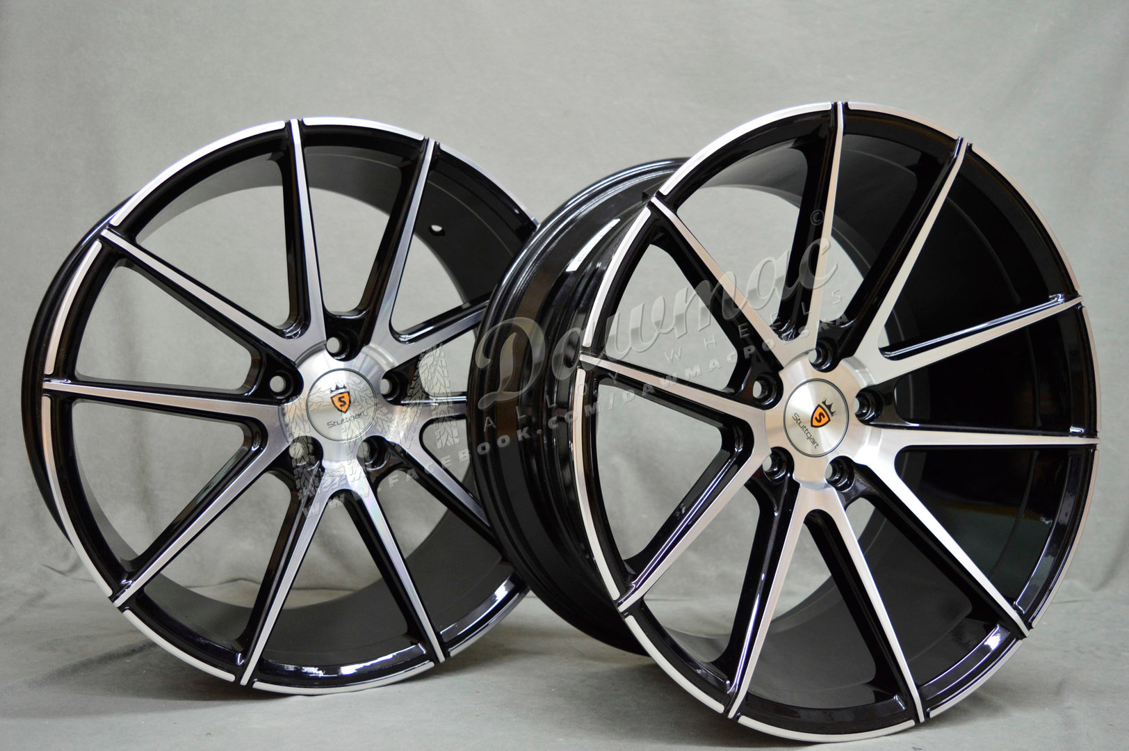 Stuttgart ST9 20" 8,5J ET15-45 + 10J ET15-45 BLANK Black Polished - obrazek 5