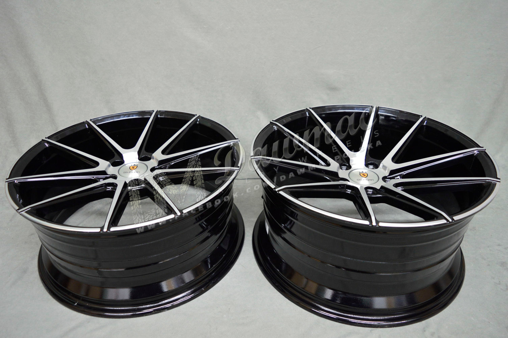 Stuttgart ST9 20" 8,5J ET15-45 + 10J ET15-45 BLANK Black Polished - obrazek 6