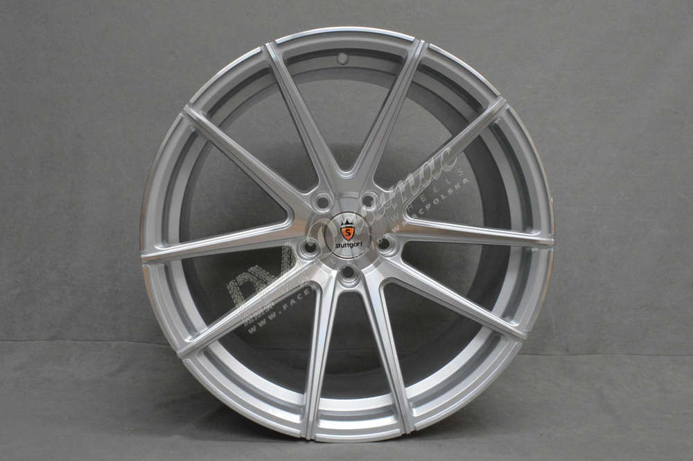 Stuttgart ST9 20" 8,5J ET15-45 + 10J ET15-45 BLANK Silver Polished