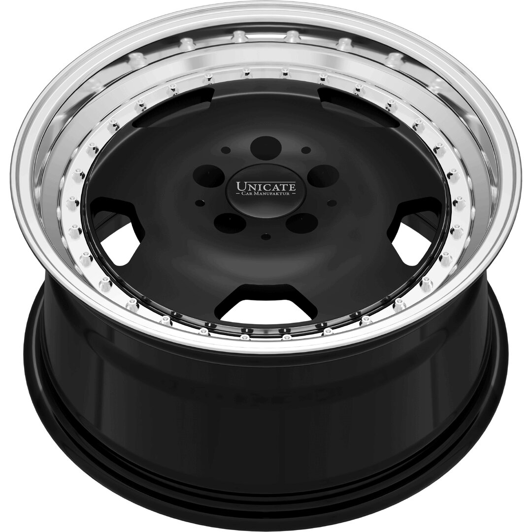 Unicate Wheels Aero Classic 17" 8J ET32 5x112 Black Polished Lip - obrazek 5