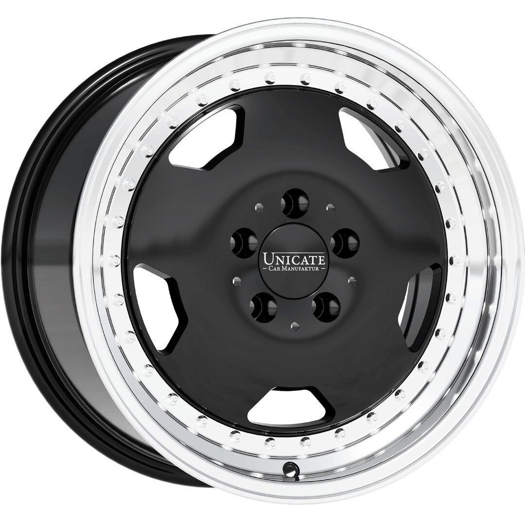 Unicate Wheels Aero Classic 18" 10J ET17 + 10,5J ET17 5x112 Black Polished Lip - obrazek 3