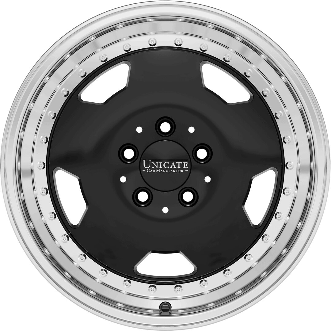 Unicate Wheels Aero Classic 18" 8,5J ET18 5x112 Black Polished Lip - obrazek 2