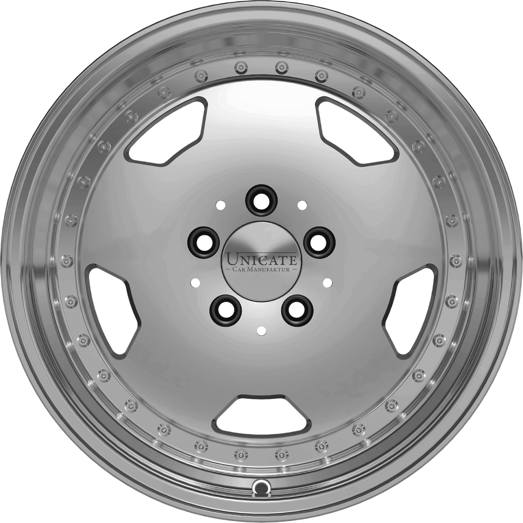 Unicate Wheels Aero Classic 18" 8,5J ET18 5x112 Silver Polished Lip - obrazek 2