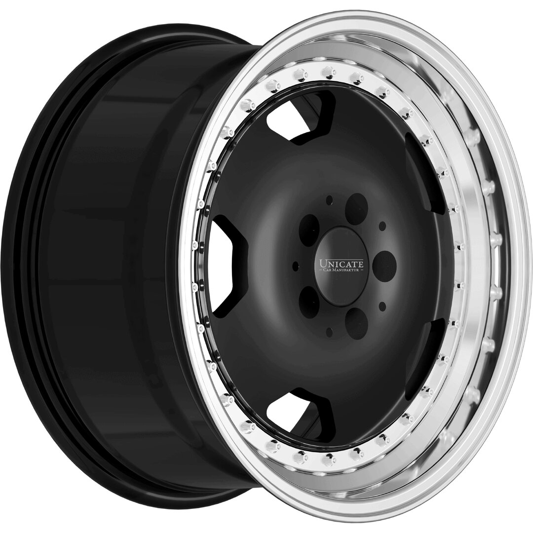 Unicate Wheels Aero Classic 18" 9J ET18 + 10J ET17 5x112 Black Polished Lip - obrazek 4