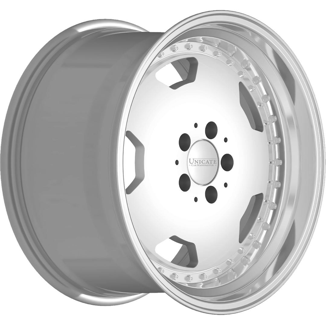 Unicate Wheels Aero Classic 19" 9J ET35 5x112 Silver Polished Lip - obrazek 3