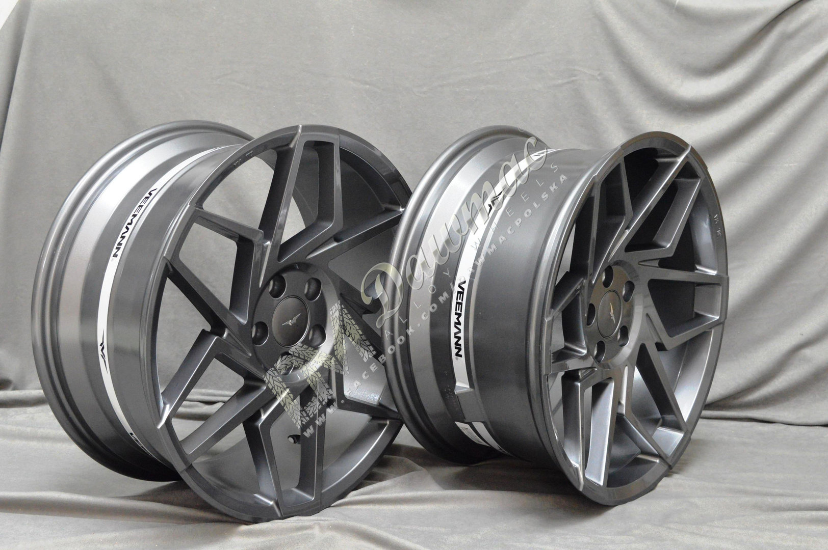 VEEMANN V-FS27R 19'' 8,5 ET42 + 9,5 ET40 5x112 Gun Metal - obrazek 5