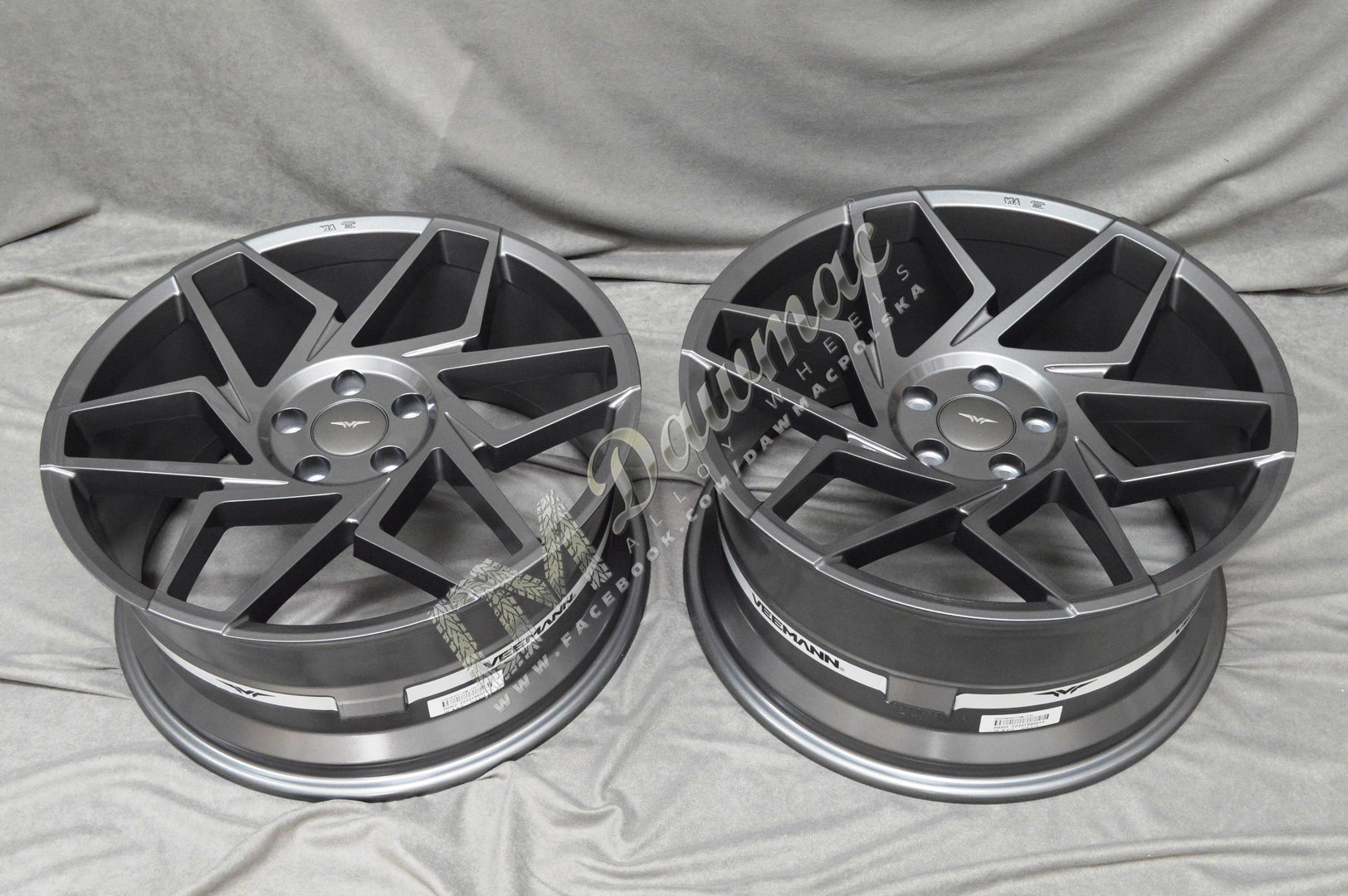 VEEMANN V-FS27R 19'' 8,5 ET42 + 9,5 ET40 5x112 Gun Metal - obrazek 6