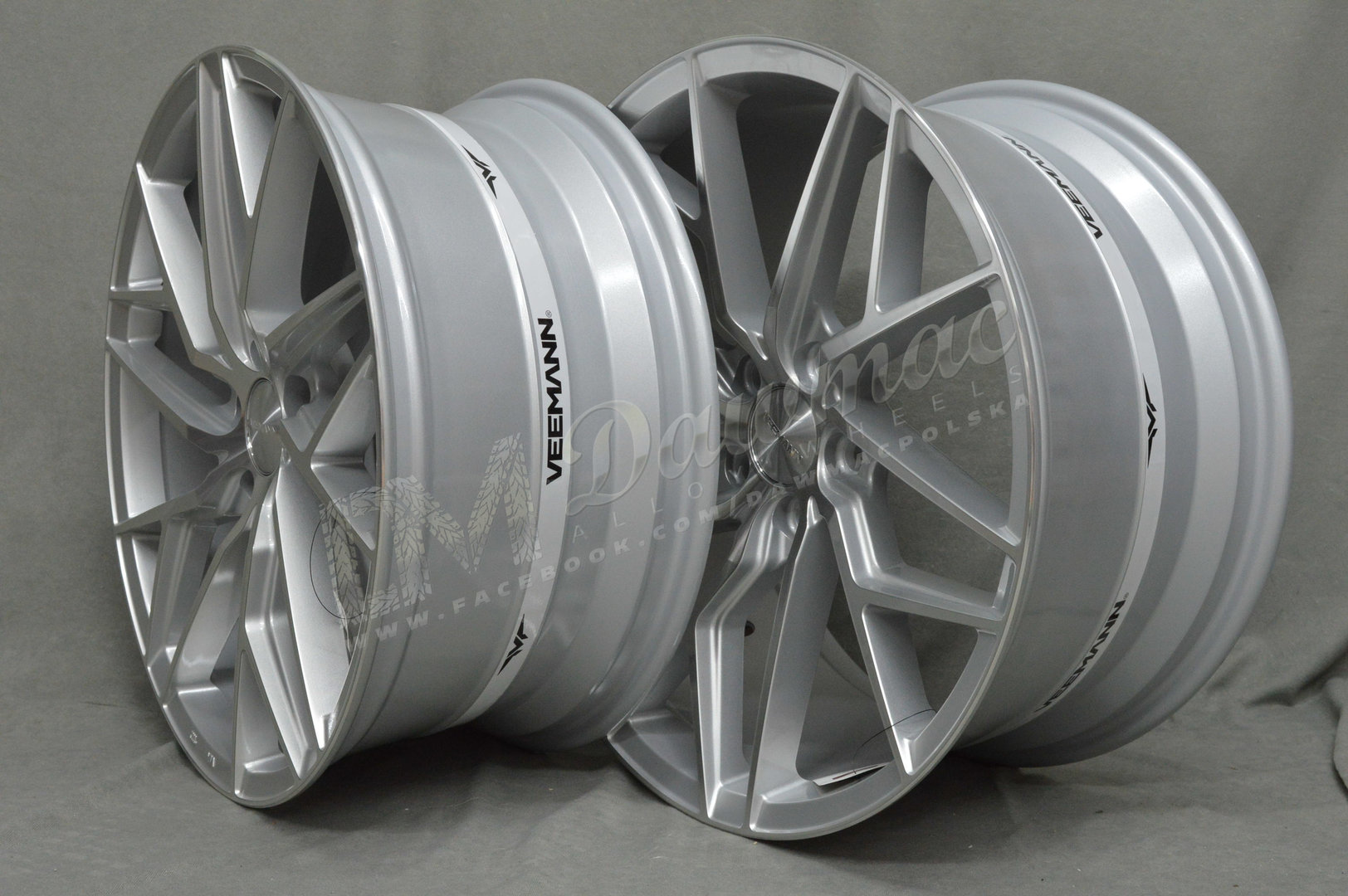 VEEMANN V-FS44 19'' 8,5J ET35 + 9,5J ET42 5x120 Silver Machined - obrazek 4