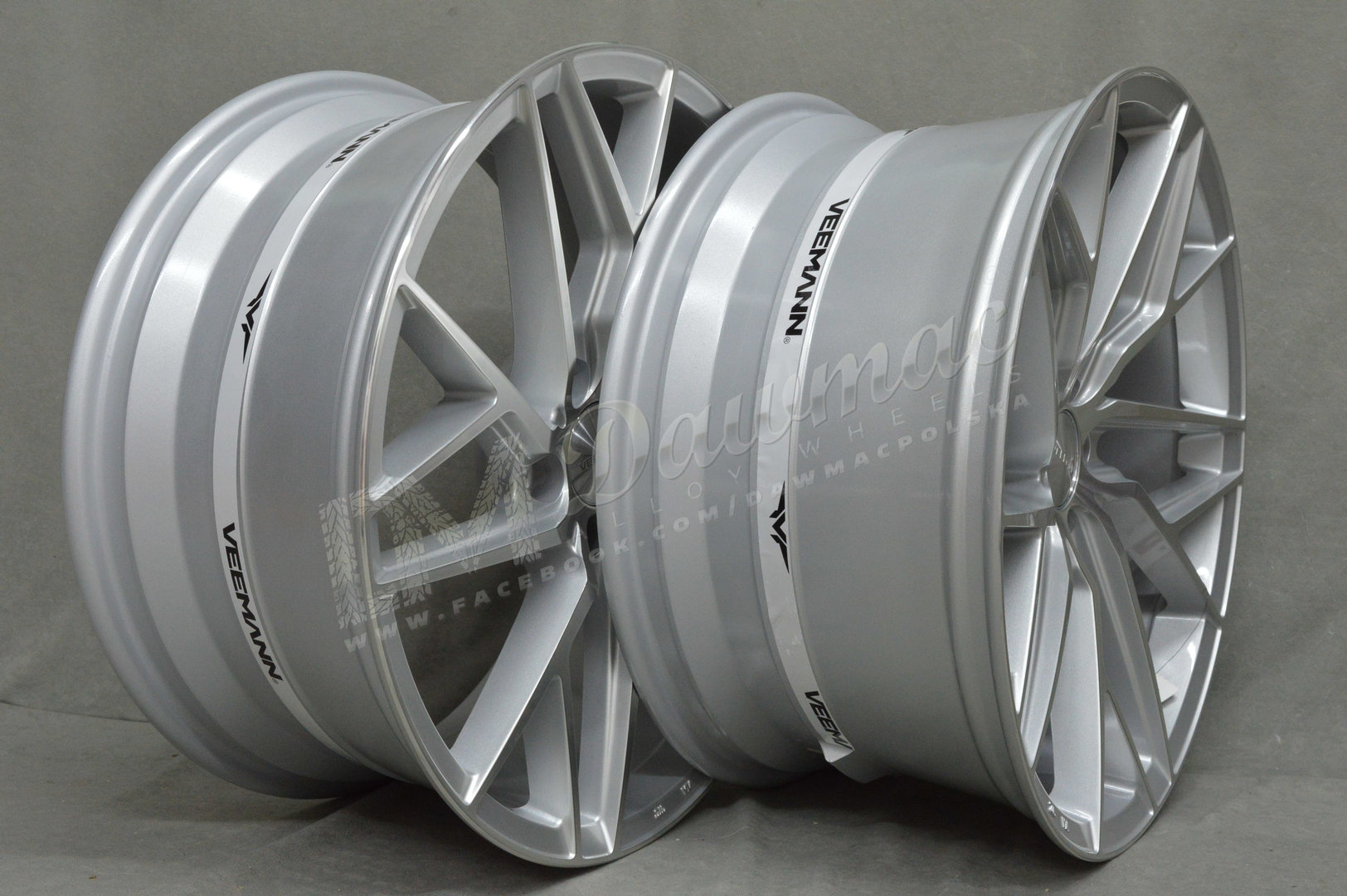 VEEMANN V-FS44 19'' 8,5J ET35 + 9,5J ET42 5x120 Silver Machined - obrazek 5