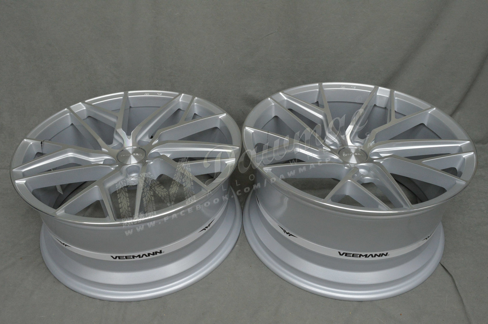 VEEMANN V-FS44 19'' 8,5J ET35 + 9,5J ET42 5x120 Silver Machined - obrazek 6