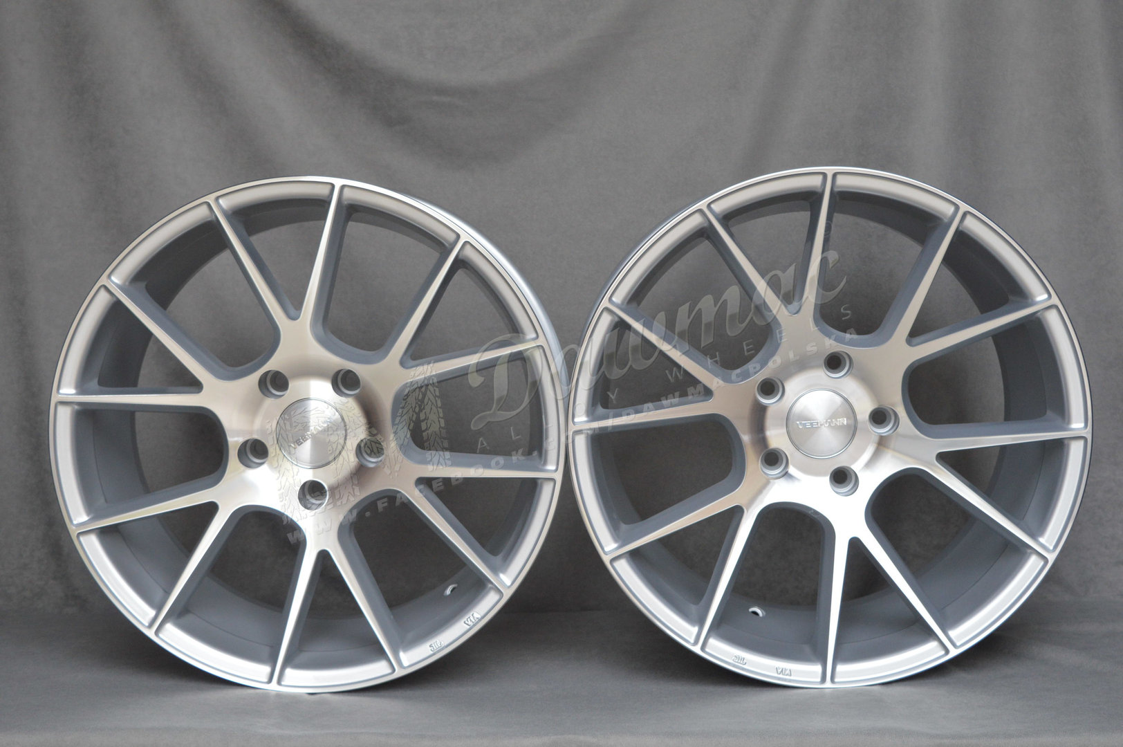 Veemann V-FS23 18" 8J ET42 + 9J ET40 5x112 Silver Machined - obrazek 2